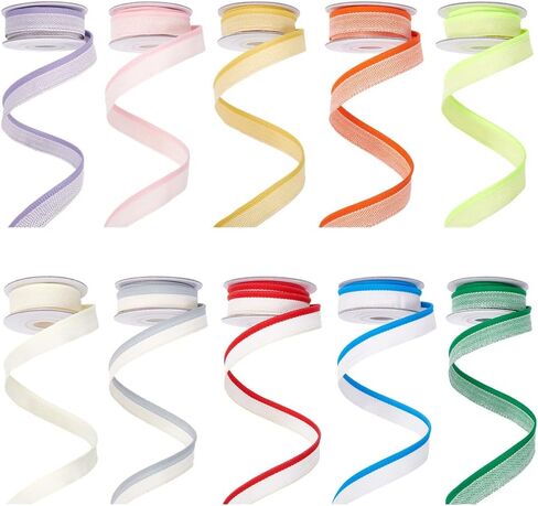 infunly 20 ياردة كتاب Twill Book Binding Endband 10 ألوان Cut-Table-Table-Tableding Bookbands 1/2 "Wide Archival Binding Ribbon Bookmaking Cloth for Book Reader Lover Book Decor in Saudi Arabia