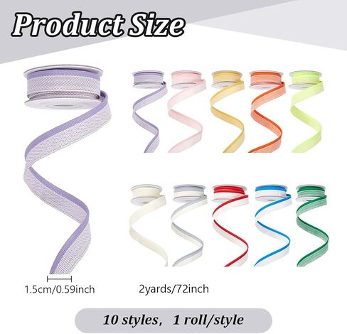 infunly 20 ياردة كتاب Twill Book Binding Endband 10 ألوان Cut-Table-Table-Tableding Bookbands 1/2 "Wide Archival Binding Ribbon Bookmaking Cloth for Book Reader Lover Book Decor in Saudi Arabia