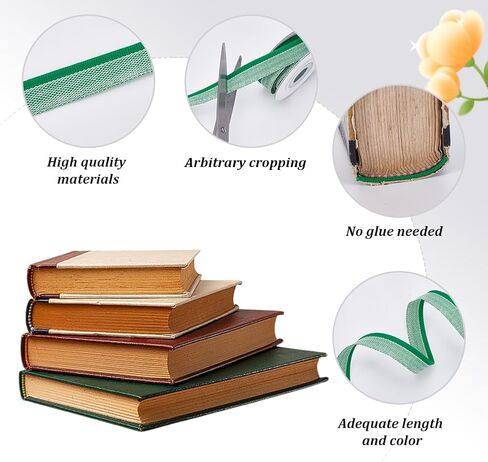 infunly 20 ياردة كتاب Twill Book Binding Endband 10 ألوان Cut-Table-Table-Tableding Bookbands 1/2 "Wide Archival Binding Ribbon Bookmaking Cloth for Book Reader Lover Book Decor in Saudi Arabia