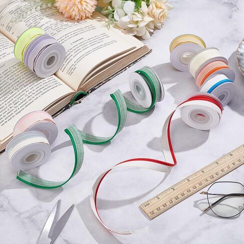 infunly 20 ياردة كتاب Twill Book Binding Endband 10 ألوان Cut-Table-Table-Tableding Bookbands 1/2 "Wide Archival Binding Ribbon Bookmaking Cloth for Book Reader Lover Book Decor in Saudi Arabia