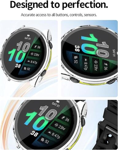 2 حزمة لـ Garmin Forerunner 970 Smart Watch Case ، غلاف واقٍ من Garmin Film Film ، غلاف حالة Garmin 970-Black in Saudi Arabia