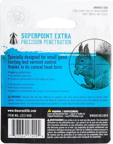 حبيبات مسدس خط حقل إضافي من Umarex RWS Superpoint، 22 عيار، 14.5 حبة، 200 قطعة in Saudi Arabia