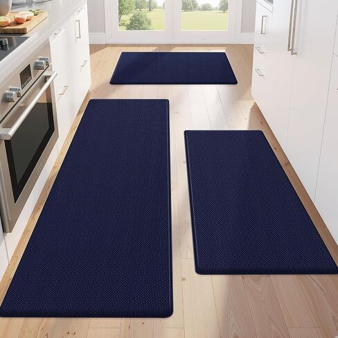 حصيرة المطبخ Kitchenclouds للأرضية ، وسجاد المطبخ 3pcs ، والحصير المضاد للانزلاق للأرضية ، وحصيرة بالوعة المطبخ المقاومة للماء ، والوقوف المغطى بالوسادة والراحة للمكتب ، والأسود in Kuwait