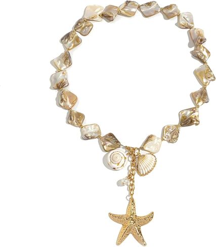 قلادة قلادة شلن مكتنزة للنساء ملونة غير منتظمة قلادة مطرز بالخرز باروك قلادة قلادة بوهو صيف المجوهرات للنساء in Kuwait