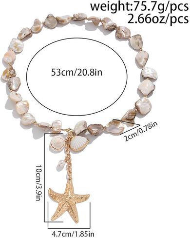 قلادة قلادة شلن مكتنزة للنساء ملونة غير منتظمة قلادة مطرز بالخرز باروك قلادة قلادة بوهو صيف المجوهرات للنساء in Kuwait