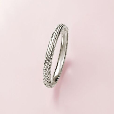 Ross-Simons Sterling Silver Spiraled Oval Bangle Bracelet in Saudi Arabia