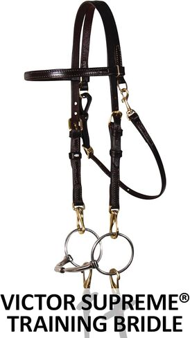 Victor Supreme Bob Hart Training Bridle for Horses | Efficient Tack Change | Double Stitched Browband and Cheeks | Ample Adjustment | Easy Adjust Throatlatch Bridle Leather in Saudi Arabia
