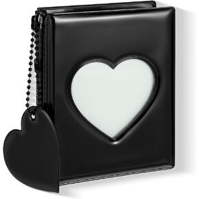 Mini Photocard Binder, 3 Inch White Photocard Book Mini Photo Album Heart Hollow Card Binder with 32 Pockets and Pendant in Saudi Arabia