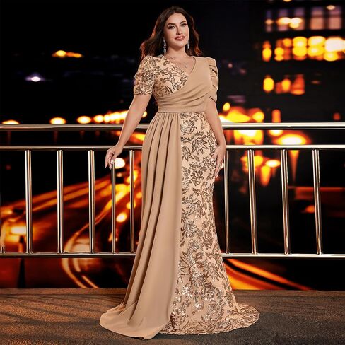 الأنيقة النسائية النسائية اللباس الضيوف زفاف ضيف النفخة الأكمام حورية البحر العباءات القطار القطار بالإضافة إلى الفساتين بالترتر الحجم لفترة طويلة in Kuwait