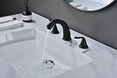 Widespread Bathroom Faucets 3 Hole, Brushed Nickel for Sink 8 Inch RV Vanity Faucets for 6-12 Inch with Pop-up Drain Supply Line Made of Heavy-Duty Thickened Zinc and Metal (Brushed Nickel) in Saudi Arabia