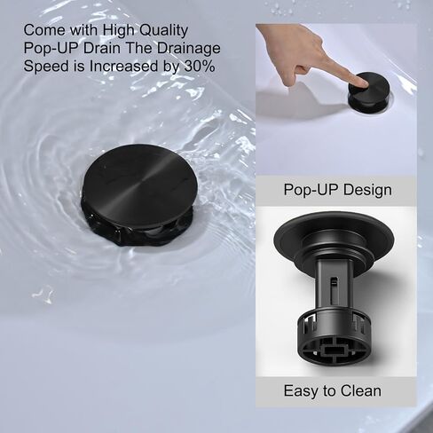 Widespread Bathroom Faucets 3 Hole, Brushed Nickel for Sink 8 Inch RV Vanity Faucets for 6-12 Inch with Pop-up Drain Supply Line Made of Heavy-Duty Thickened Zinc and Metal (Brushed Nickel) in Saudi Arabia