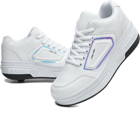 Kids Roller Skate Shoes with Detachable Wheels Roller Sneakers for Boys Girls Deformation Wheeled Shoes ﻿ in Saudi Arabia