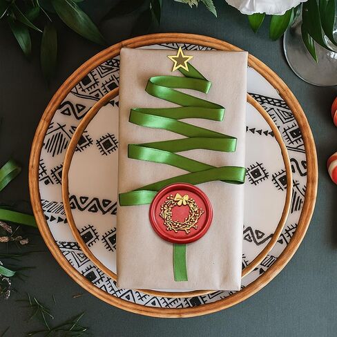 yoption الزهور البرية ختم الختم الشمع ، ختم الختم الشمع الأزهار مع مقبض خشبي خمر لدعوة الزفاف أظنفة عيد الميلاد in Kuwait