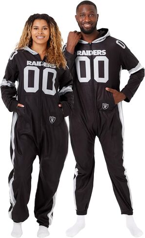 FOCO NFL Unisex-Adult NFL Team Logo Gameday Ready Lounge Onesie One Piece Pajamas in Saudi Arabia