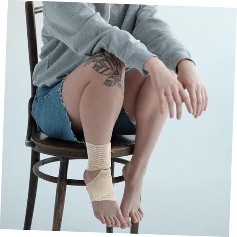 قطعتان من أغطية دعم الكاحل الضاغطة القابلة للتعديل، أكمام مرنة قابلة للتنفس لممارسة الرياضة والجري وكرة السلة والحماية من الإصابات مع تصميم كعب مفتوح ودفء مهدئ in Saudi Arabia