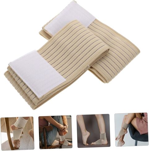 OUNONA 2Pcs Breathable Adjustable Ankle Support Wraps Skin Tone Compression Protective Covers for Outdoor Sports Skid Heel Guards Prevent Sprains in Saudi Arabia