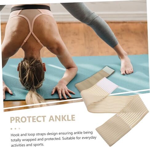 2Pcs Adjustable Compression Ankle Wraps Elastic Skid Protective Support for Basketball Running Fitness Gym Hiking and Outdoor Sports in Saudi Arabia