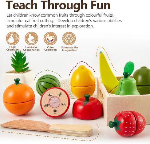 تلعب Herity Wooden Food للأطفال الصغار ، وقطعت ألعاب الخضروات التظاهر بملحقات المطبخ للعب الخشب ، والهدايا التعليمية لمدة 18 شهرًا للبنين in Kuwait