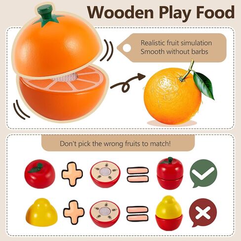 تلعب Herity Wooden Food للأطفال الصغار ، وقطعت ألعاب الخضروات التظاهر بملحقات المطبخ للعب الخشب ، والهدايا التعليمية لمدة 18 شهرًا للبنين in Kuwait