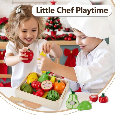 تلعب Herity Wooden Food للأطفال الصغار ، وقطعت ألعاب الخضروات التظاهر بملحقات المطبخ للعب الخشب ، والهدايا التعليمية لمدة 18 شهرًا للبنين in Kuwait