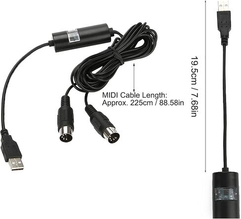 UM 19 MIDI Interface Cable Musical Instrument Connector Music Editing Cable Electronic Piano Piano Synthesizer Connection to Computer Recording and Arranging Exclusive Use in Saudi Arabia