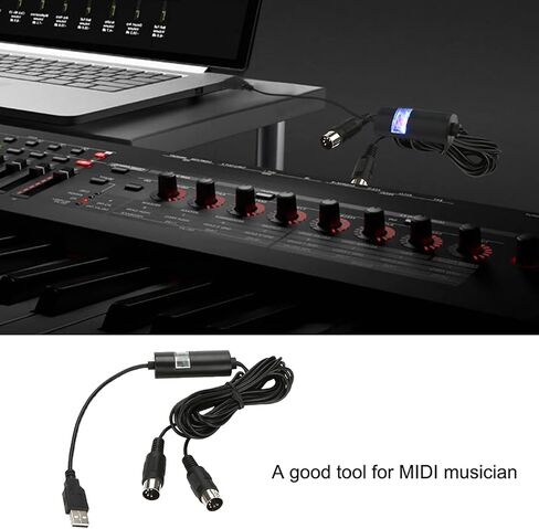 UM 19 MIDI Interface Cable Musical Instrument Connector Music Editing Cable Electronic Piano Piano Synthesizer Connection to Computer Recording and Arranging Exclusive Use in Saudi Arabia