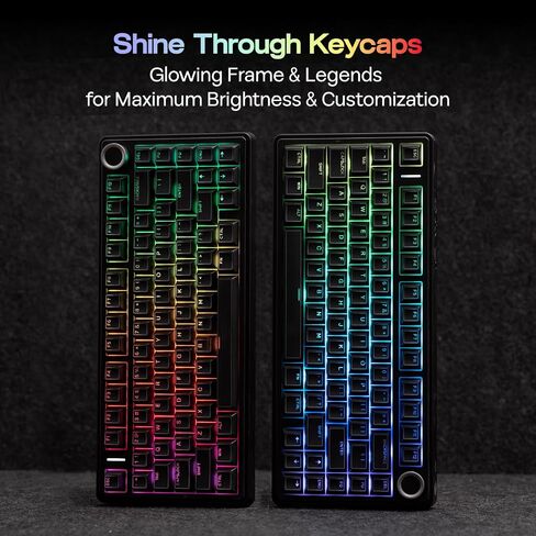 Epomaker Glintrix PBT تألق من خلال Keycaps ، Arris & Keys Lacklit ، Shot Double ، ملف تعريف الكرز ، 60/75/96/الحجم الكامل ، مفاتيح لوحة المفاتيح المخصصة للوحة مفاتيح الألعاب الميكانيكية (أبيض) in Kuwait