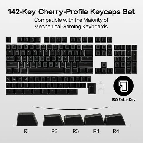 Epomaker Glintrix PBT تألق من خلال Keycaps ، Arris & Keys Lacklit ، Shot Double ، ملف تعريف الكرز ، 60/75/96/الحجم الكامل ، مفاتيح لوحة المفاتيح المخصصة للوحة مفاتيح الألعاب الميكانيكية (أبيض) in Kuwait