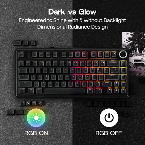 Epomaker Glintrix PBT تألق من خلال Keycaps ، Arris & Keys Lacklit ، Shot Double ، ملف تعريف الكرز ، 60/75/96/الحجم الكامل ، مفاتيح لوحة المفاتيح المخصصة للوحة مفاتيح الألعاب الميكانيكية (أبيض) in Kuwait