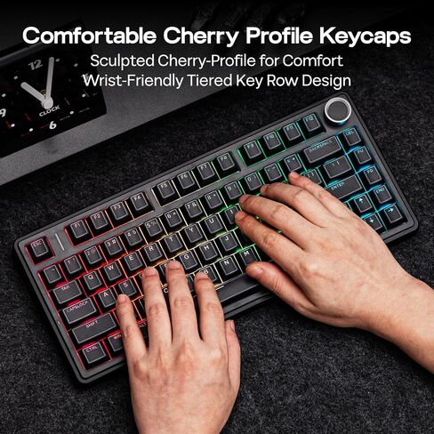 Epomaker Glintrix PBT تألق من خلال Keycaps ، Arris & Keys Lacklit ، Shot Double ، ملف تعريف الكرز ، 60/75/96/الحجم الكامل ، مفاتيح لوحة المفاتيح المخصصة للوحة مفاتيح الألعاب الميكانيكية (أبيض) in Kuwait