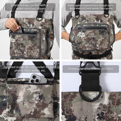 Bassdash Men's Lightweight Breatable Wader Black Camo StockingFoot for Fly Fishing Hunting FW11 in Saudi Arabia