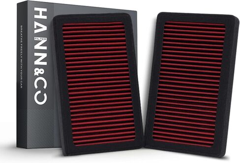 Hann & Co قابلة للغسل وقابلة لإعادة الاستخدام مرشح الهواء المقصورة عالي التدفق ， أكثر من 15 عامًا من عمر الخدمة-مناسبة لـ Honda Civic ， CR-V ， fit ， Odyssey ， HR-V ； Acura استبدال CF11182 ， CP182 ， VF2033 ， VF2086 （HCC1022-OX） ， in Kuwait