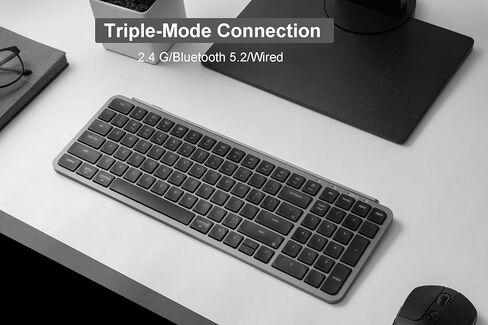 Keychron B2 Pro Ultra-Slim Wireless ZMK Custom Keyboard, 96% Layout Triple-Mode 2.4 G/Bluetooth 5.2/Wired Programmable, Lightweight Quiet Key with Numeric Keypad for Mac/Windows, Ivory White in Saudi Arabia