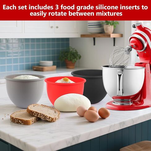 Silicone Covers for Kitchenaid Ice Cream Bowl, Silicone Lid Compatible with Kitchenaid Tilt-Head Stand Mixer 4.5-5 Quart Stainless Steel Bowls, Dishwasher Freezer Safe in Saudi Arabia