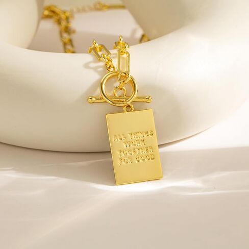 Moodear Gold/Sliver Cross Pendant Necklace for Women Trendy Chunky Cross Necklace Toggle Clasp Paperclip Chain Dainty Charm Necklace for Women Fashion Religious Simple Jewelry Gift in Saudi Arabia