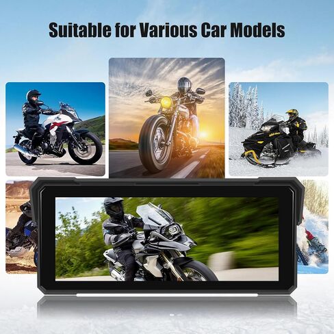 Sixwin Wireless Motorcycle Carplay Android Auto 6 بوصة لعب Moto دعم ضغط الإطارات مراقبة Bluetooth IP68 مقاومة للماء للدراجات النارية GPS ، Siri ، Google Assistant in Kuwait