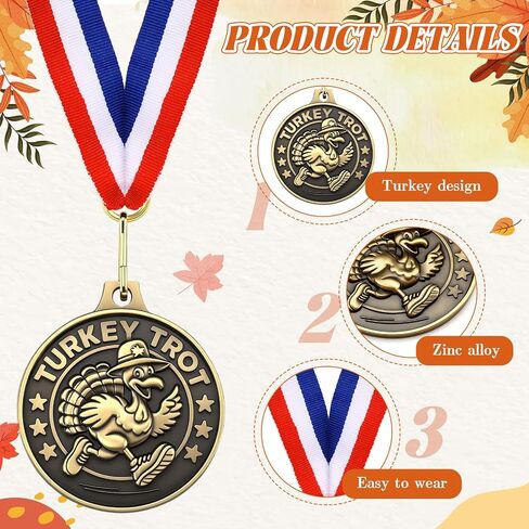 ميداليات Kigeli Turkey Trot ميداليات عيد الشكر تركيا مقاس 2 بوصة، جوائز تركيا الذهبية للجوائز مع شريط كبير لوعاء الهرولة لعيد الشكر، وفعاليات العطلات المجتمعية، وجوائز اليوم الرياضي in Saudi Arabia