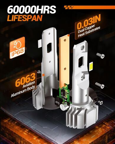 SEALIGHT H10/9145/9140 LED Fog Light Bulbs, 6000K Xenon White, 27 SMD Chips, 360-degree Illumination, Non-polarity, Pack of 2 in Kuwait