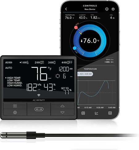 AC Infinity Controller 67, Smart Bluetooth Fan Controller with Temperature, Humidity, Schedules, Grow Cycles, Dynamic Speed Programming for CLOUDLINE Airlift Fans Cooling and Ventilation in Saudi Arabia