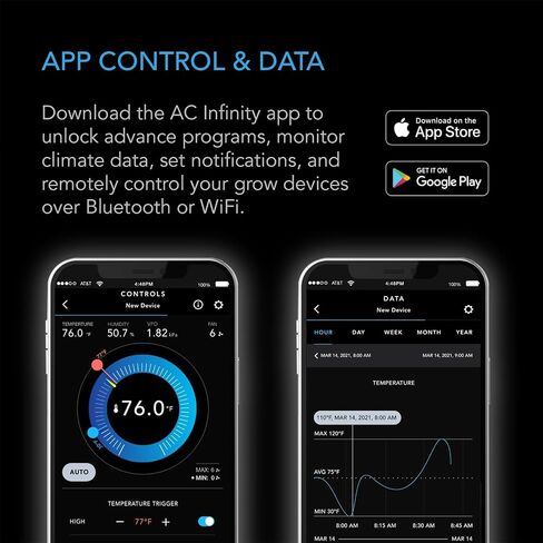 AC Infinity Controller 67, Smart Bluetooth Fan Controller with Temperature, Humidity, Schedules, Grow Cycles, Dynamic Speed Programming for CLOUDLINE Airlift Fans Cooling and Ventilation in Saudi Arabia