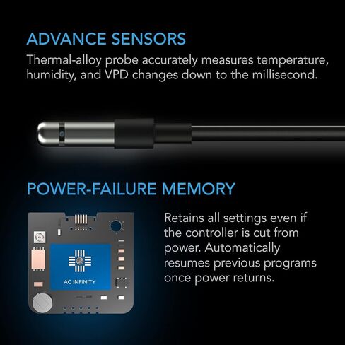 AC Infinity Controller 67, Smart Bluetooth Fan Controller with Temperature, Humidity, Schedules, Grow Cycles, Dynamic Speed Programming for CLOUDLINE Airlift Fans Cooling and Ventilation in Saudi Arabia