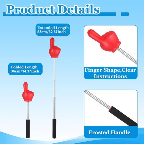 Big Teacher Pointer Finger,Pointer Stick for Classroom with Soft Grip Handle,Teaching and Presentations, Teacher Supplies Interactive Learning,Retractable Pointer Extendable to 32 Inches (Yellow) in Saudi Arabia