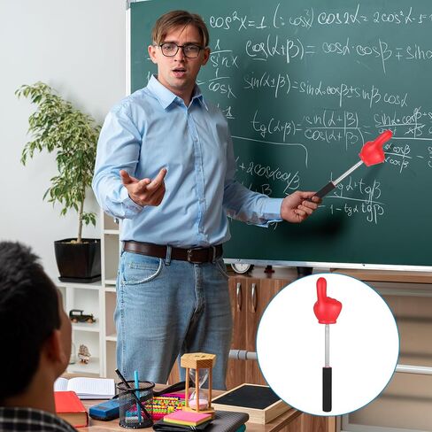Big Teacher Pointer Finger,Pointer Stick for Classroom with Soft Grip Handle,Teaching and Presentations, Teacher Supplies Interactive Learning,Retractable Pointer Extendable to 32 Inches (Yellow) in Saudi Arabia