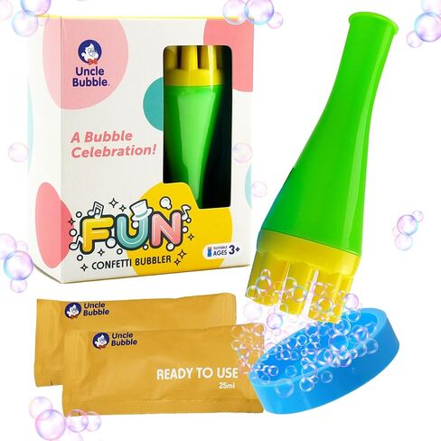 Uncle Bubble Blower for Kids and Toddlers, Mini Bubble Blower Makes Thousands of Bubbles Ease, Plastic Reduction Version in Saudi Arabia