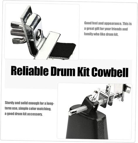 Kisangel 1set Drum Set Cowbell Accessory Wear Resistant Cowbell for Percussion for Concerts Parties and Band Practices Smooth Design for Enhanced Performance in Saudi Arabia