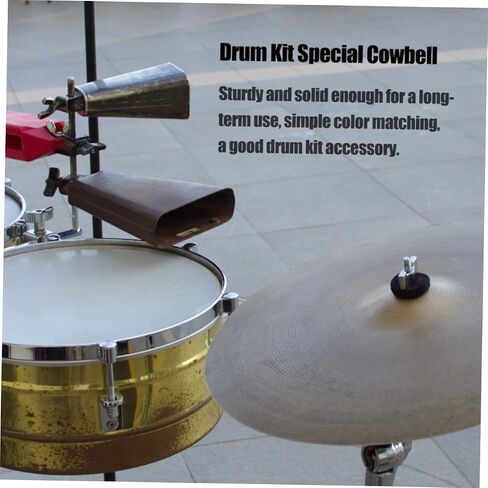 Kisangel 1set Drum Set Cowbell Accessory Wear Resistant Cowbell for Percussion for Concerts Parties and Band Practices Smooth Design for Enhanced Performance in Saudi Arabia