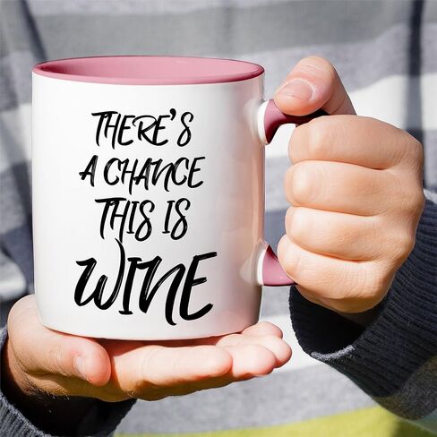 Retreez Funny Mug - There's a Chance This is Wine 11 Oz Ceramic Coffee Mugs - Funny, Sarcasm, Sarcastic, Motivational, Inspirational birthday gifts for friends, coworkers, siblings, dad or mom. in Saudi Arabia