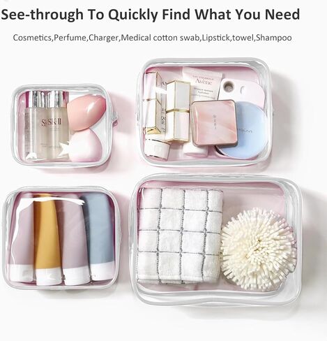 4 Packs Clear Bogg Bog Accessories Beach Tote Bag Suitable for Bogg Bag Insert Bag Cellphone Phone Holder Clear Makeup Bags Toiletry Bag Key Holder for Bogg Bag, Accessories for Bogg Bags (White) in Kuwait