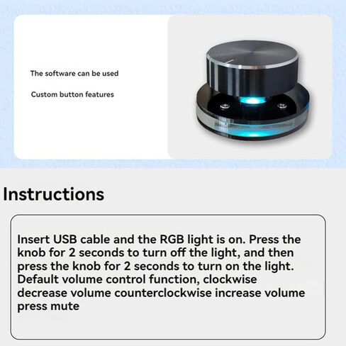 USB Sound Controller Computer Sound Adjustable Controller Shortcut Customizable with LED Light in Saudi Arabia