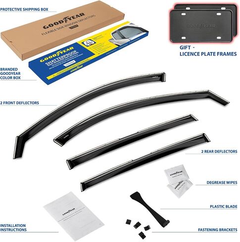 Goodyear Shatterproof in-Channel Window Deflectors for Honda HR-V 2023-2025, Rain Guards, Window Visors for Cars, Vent Deflector, Car Accessories, 4 pcs - GY008428 in Saudi Arabia